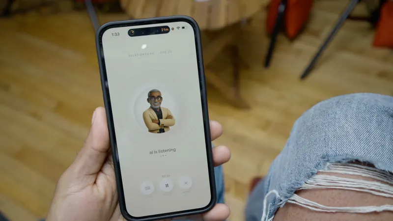La app del coach de pareja AL escuchando en un teléfono