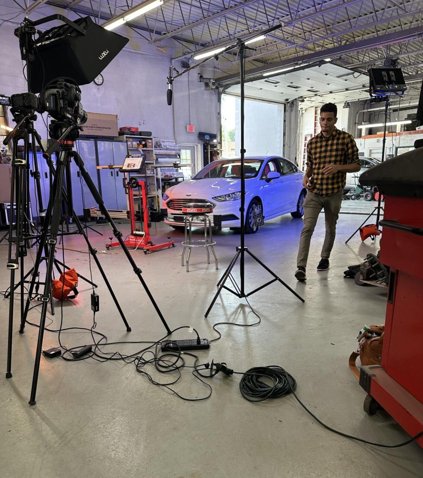 Multi-city video production shoot inside an automotive facility