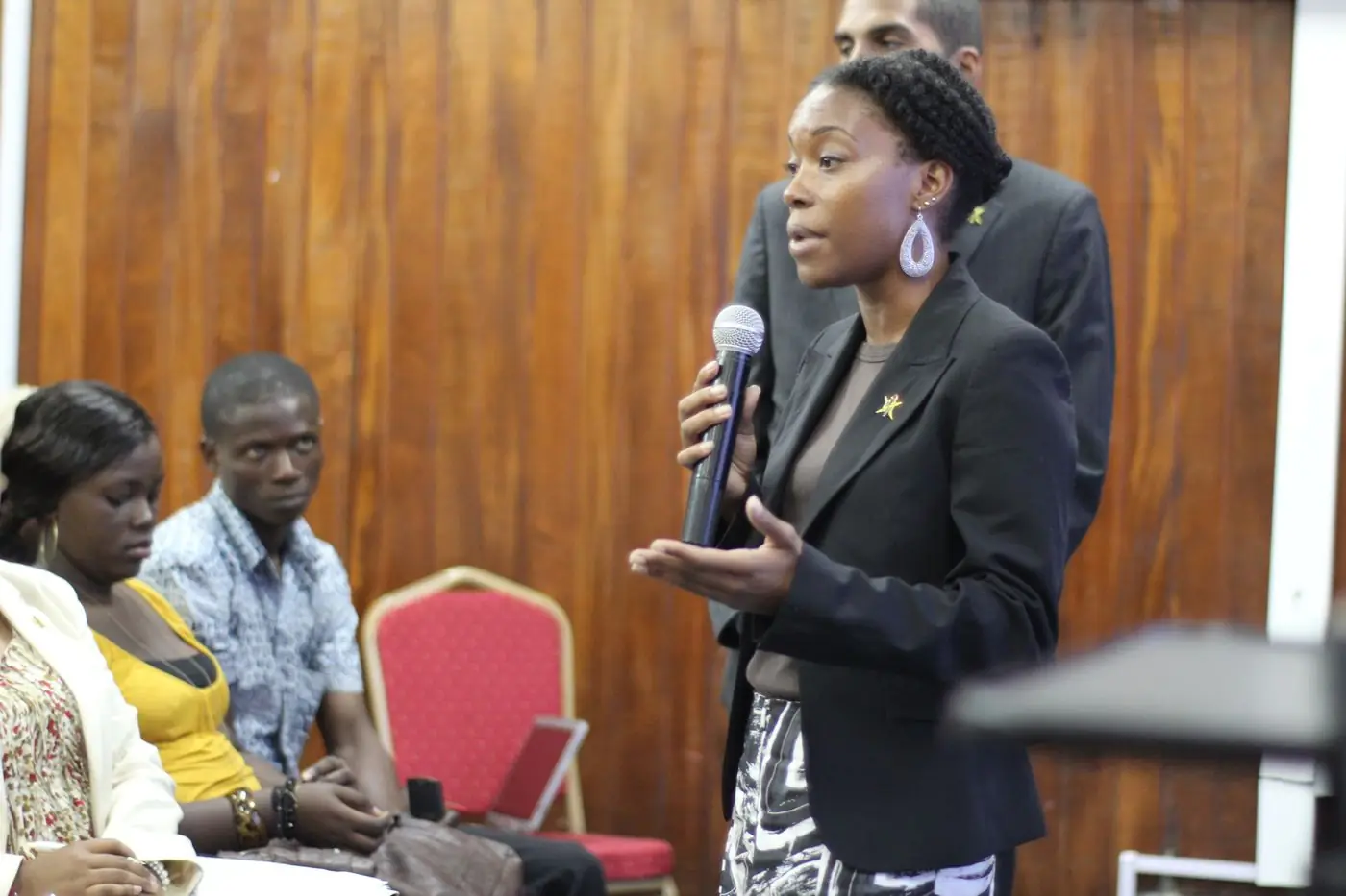 Speaker addressing students at an NSBE youth session in Ghana