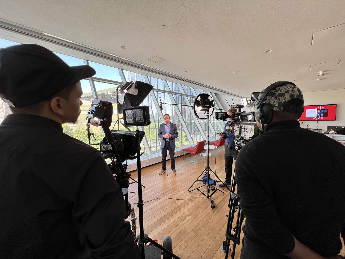Multi-camera executive interview at Cornell Tech produced by Transcendent Enterprise