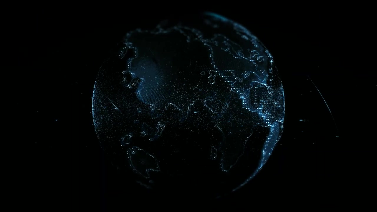 Glowing digital earth environment on the LED volume